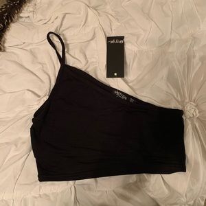 one shoulder crop tank